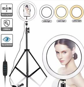 Photo LED Selfie Stick Ring Fill Light 10 inch Dimmable Camera Phone Ring Lamp With Stand Tripod For Makeup Video Live Studio